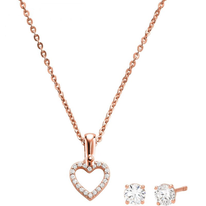 Michael Kors Jewellery-<BR>14k Rose Gold<BR/> Open Heart Pendant Set