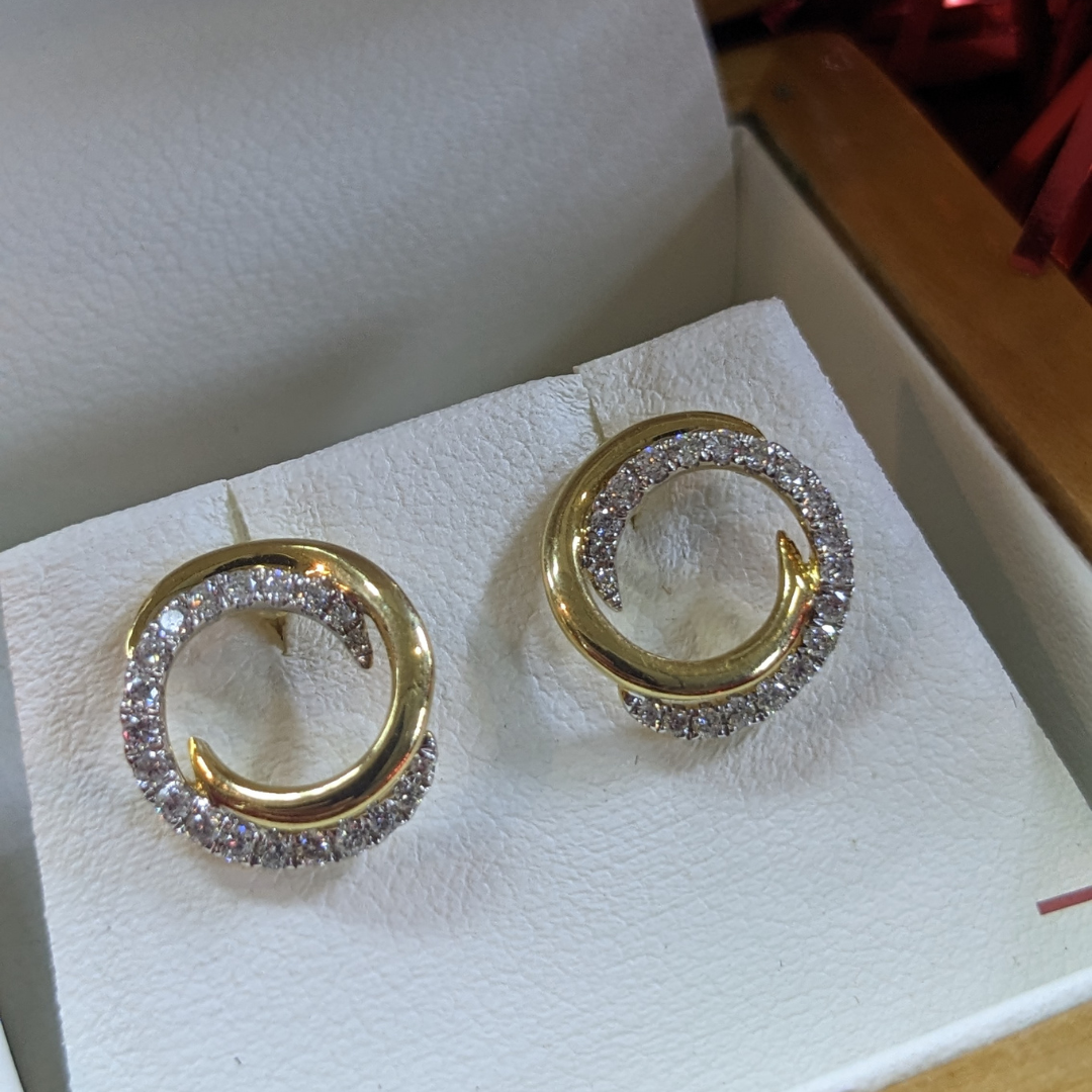 Design Centre Jewellery-<BR>Circle of Life<BR/>Gold and Diamond Earrings