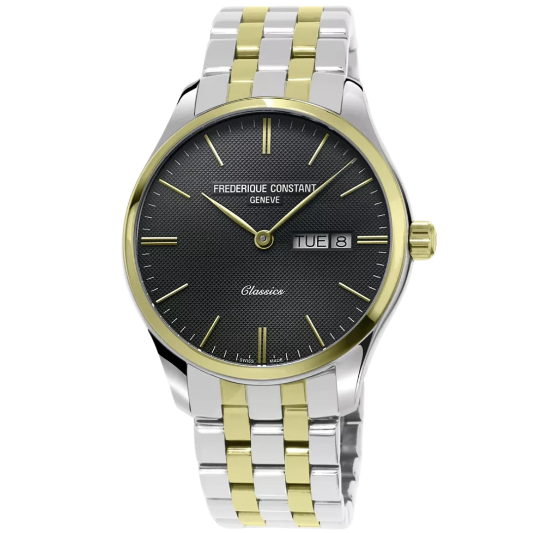 Frederique constant classics black dial men's watch hot sale