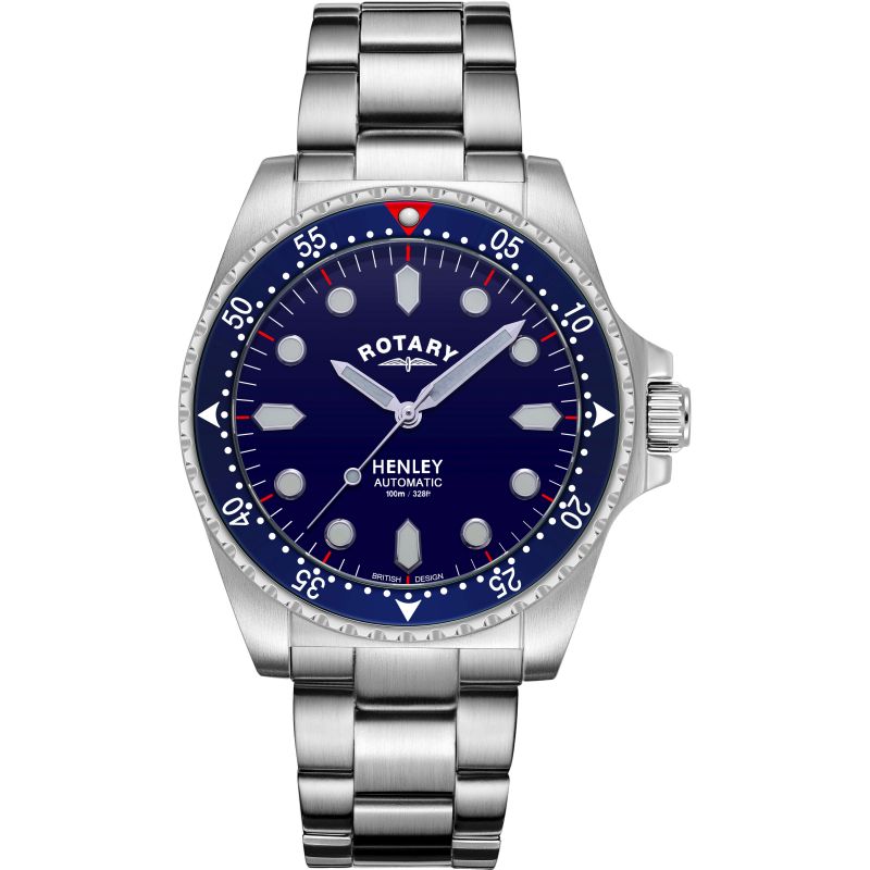 Henley Gmt Orologi Rotary Rotary Henley Automatic Blue (GB05136 - Main Image