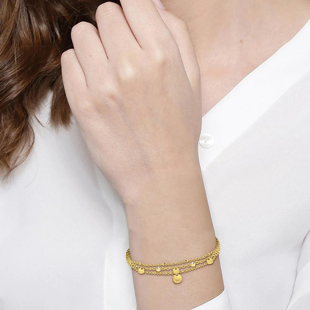 Boss-<BR>Iris Gold Layered Bracelet<BR/>(1580335)