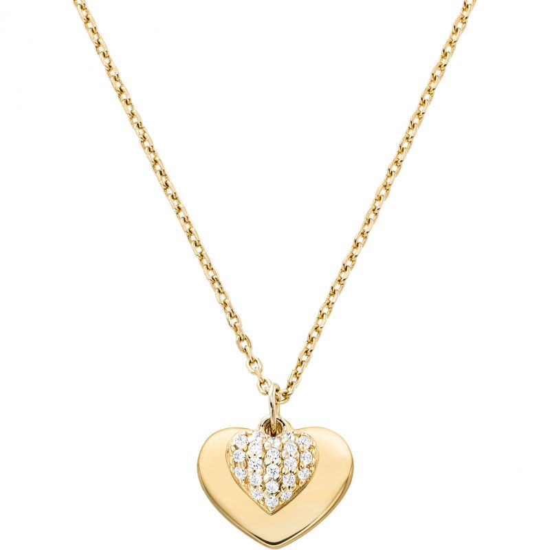 Michael Kors Jewellery-<BR>Plated Heart and Pave Pendant<BR/>(MKC1120AN710)