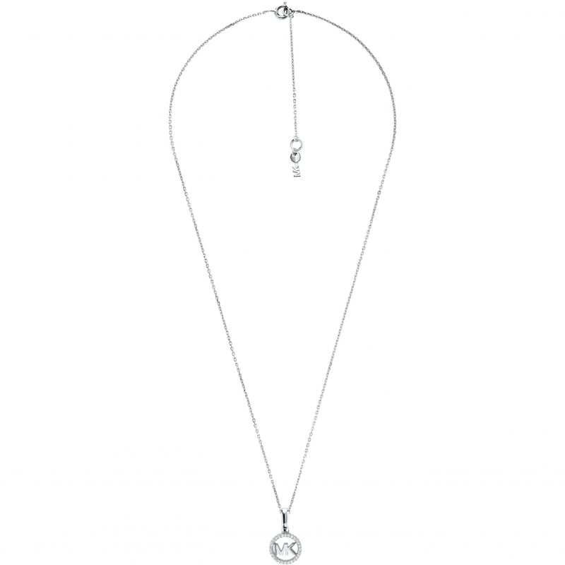 Michael Kors Jewellery-<BR>Sterling Silver MK Logo Necklace<BR/>(MKC1108AN040)