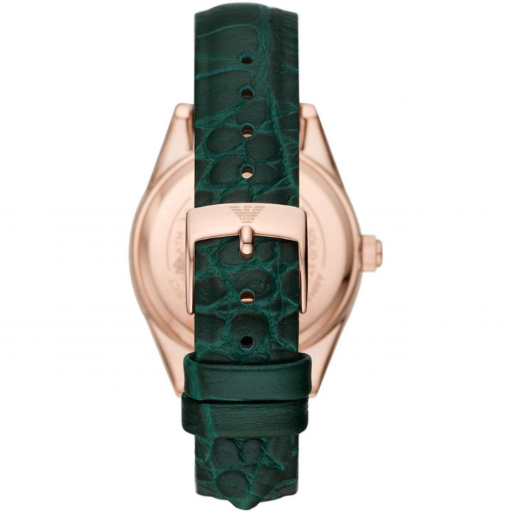 Emporio Armani-<BR>Three-hand Green Leather<BR/>(AR11506)