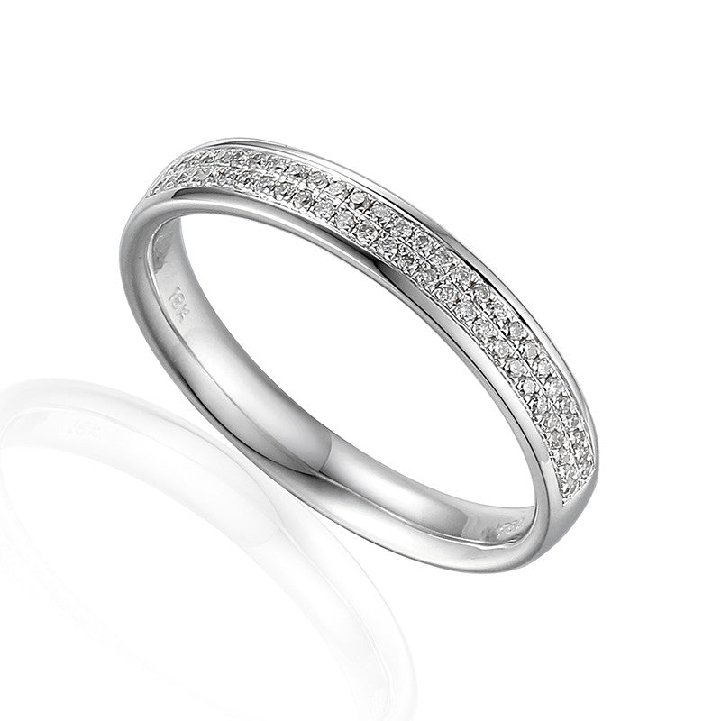 DOUBLE ROW DIAMOND SET ETERNITY OR WEDDING RING-Plain Wedding Band-Design Centre Jewellery