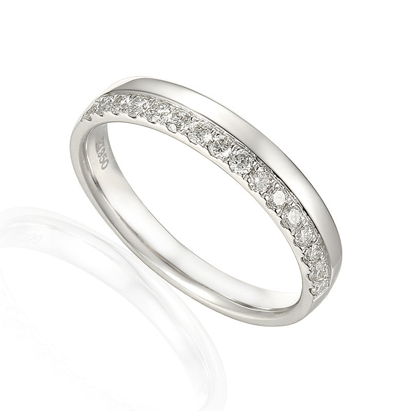OFFSET DIAMOND WEDDING RING-Plain Wedding Band-Design Centre Jewellery