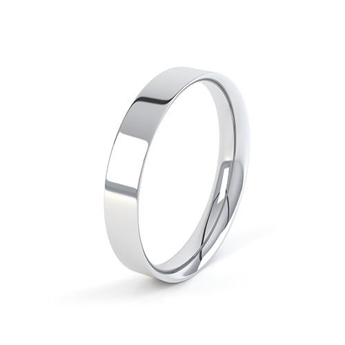 Slight Flat Court Profile Wedding Band - P Finger Size, platinum Metal, 4 Width-Design Centre Jewellery
