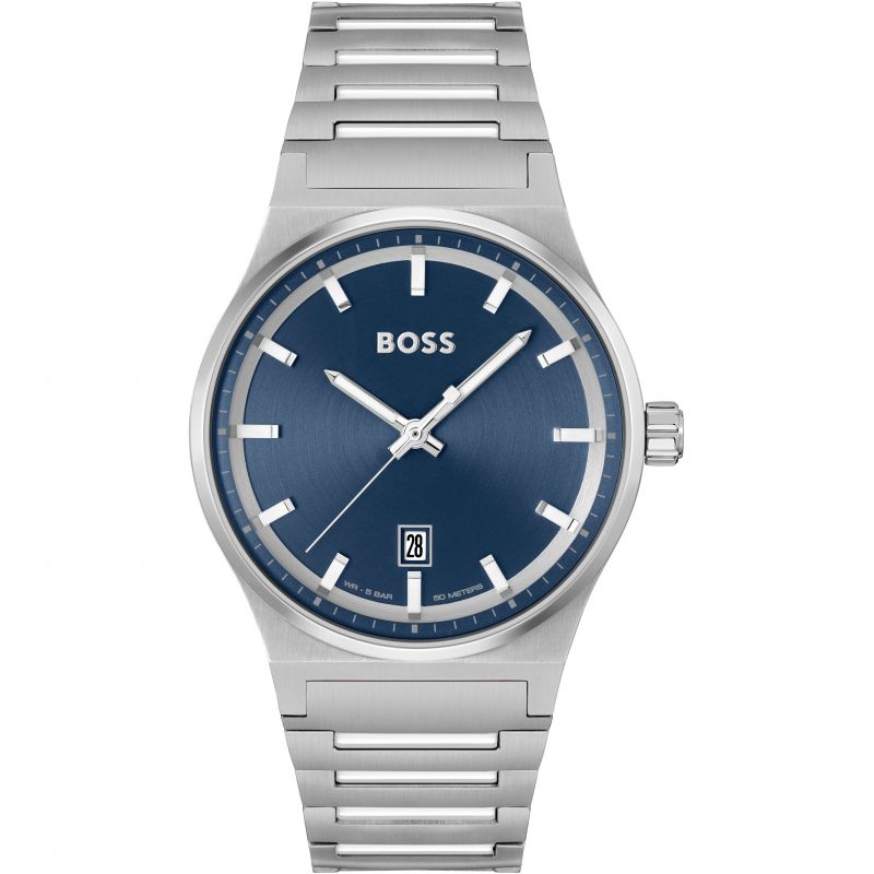 <BR>Candor Blue Baton Dial<BR/>(1514076)-Boss-Design Centre Jewellery