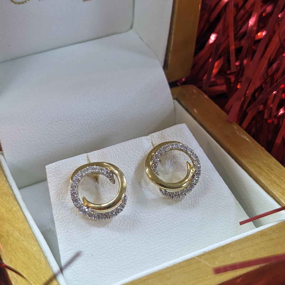 Design Centre Jewellery-<BR>Circle of Life<BR/>Gold and Diamond Earrings