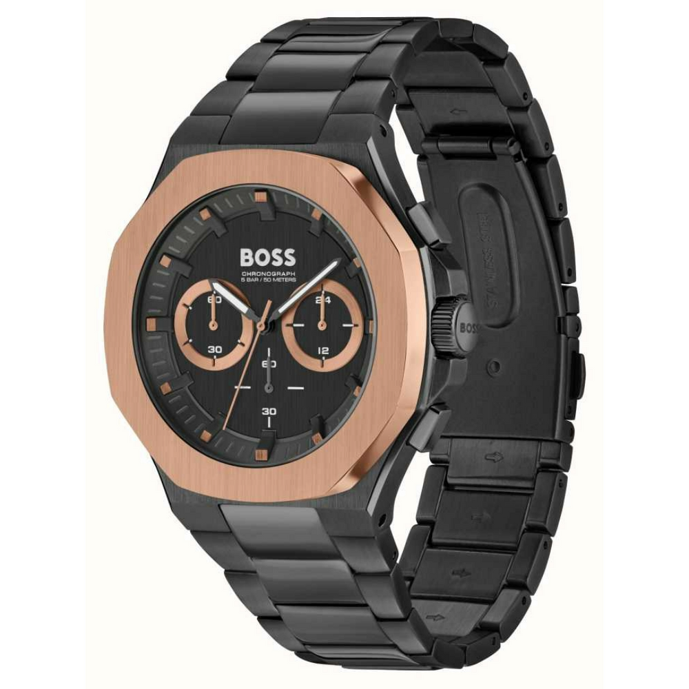 <BR>GQ Taper Black Chronograph<BR/>(1514090)-Boss-Design Centre Jewellery