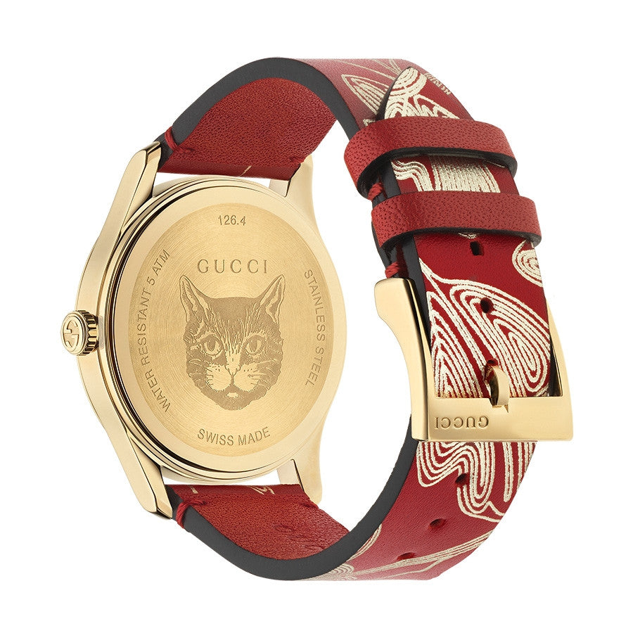 Gucci-<BR>Gucci G-Timeless Red Leather Strap<BR/>(YA1264054)