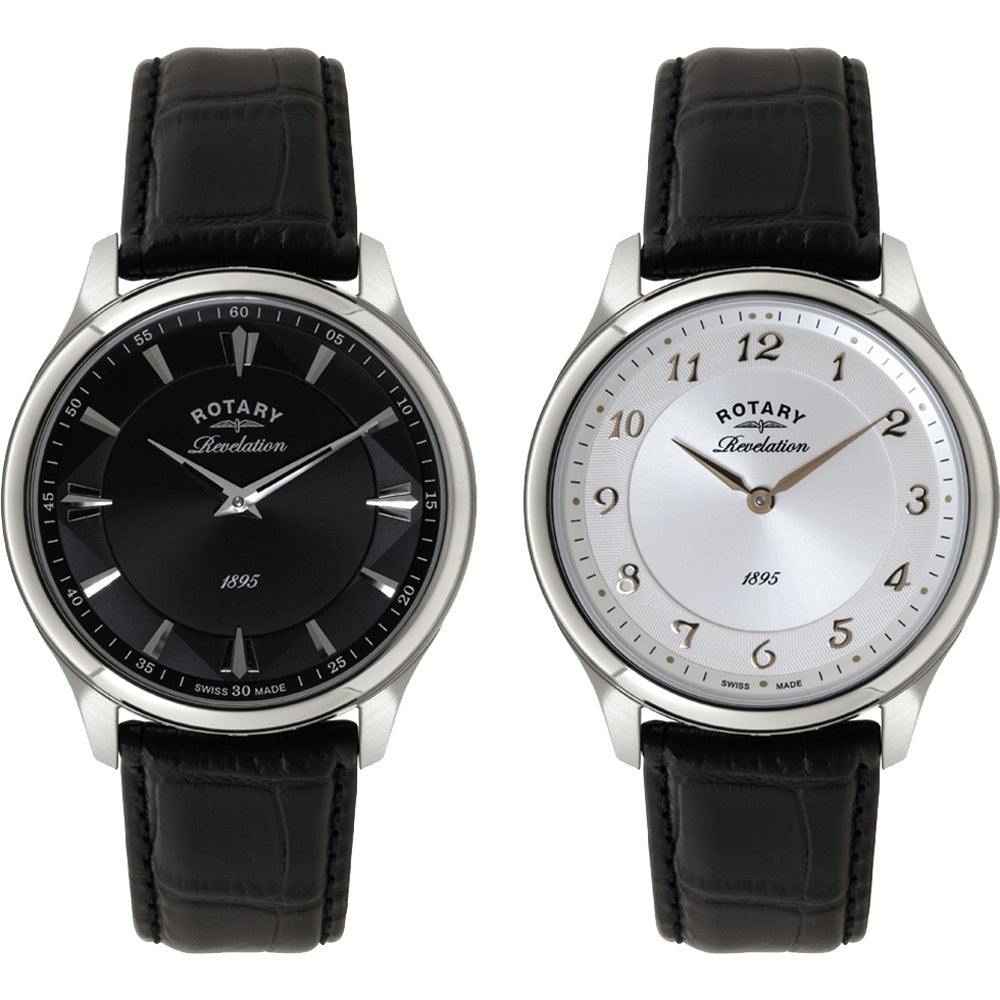 Rotary men's interchangeable deals leather strap watch