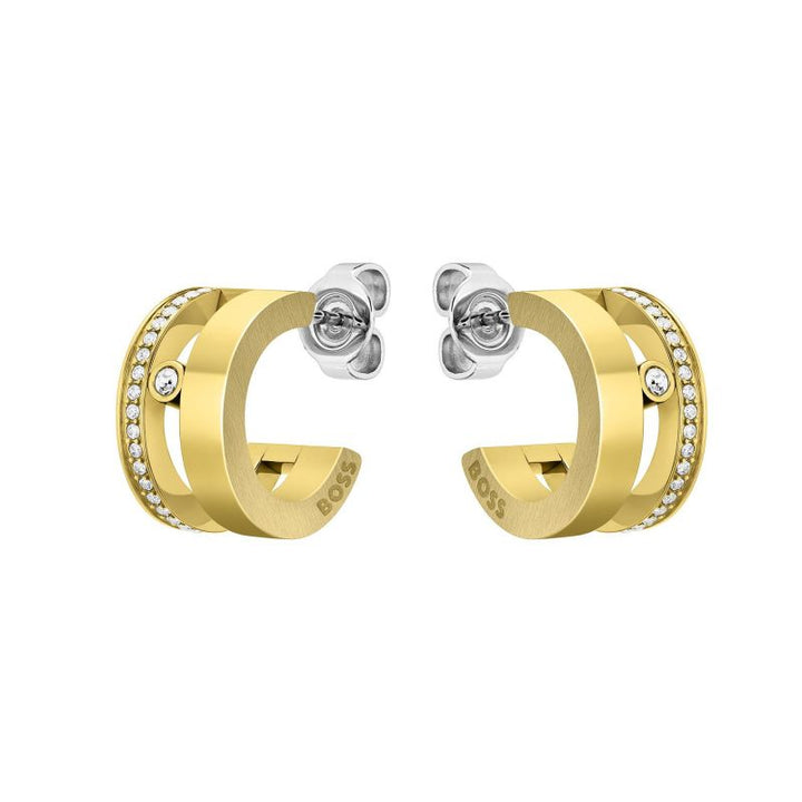 Boss-<BR>Lyssa Gold Stud Earrings<BR/>(1580346)