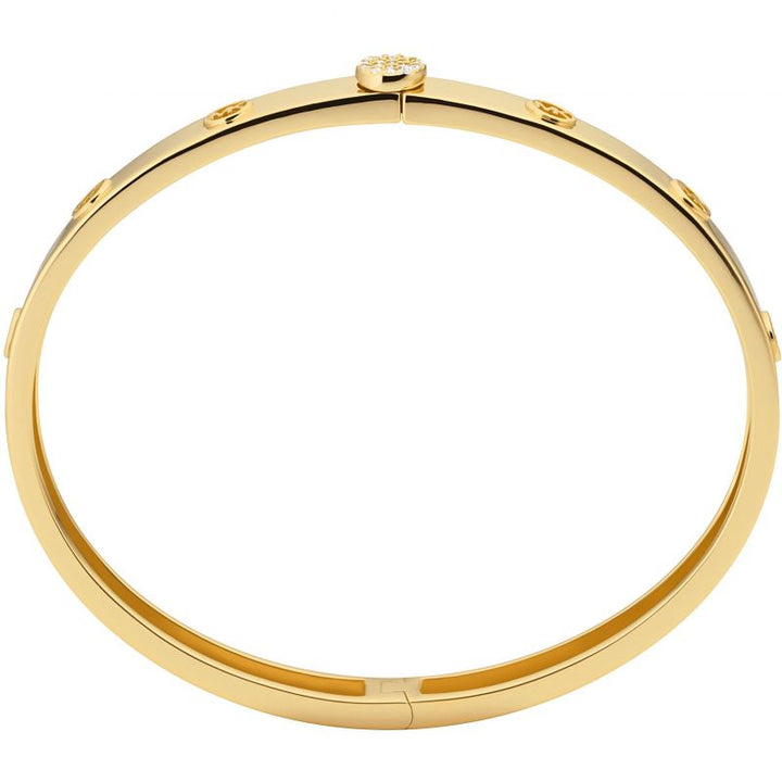 <BR/>Michael Kors Gold Plated MK Logo Bangle<BR/>(MKC1548AN710)