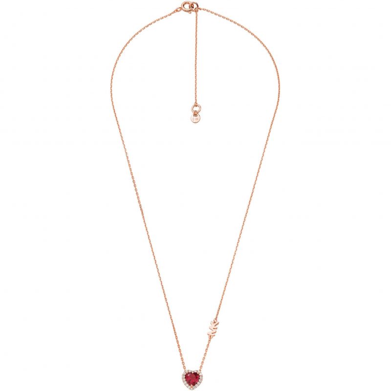 Michael Kors Jewellery-<BR>Michael Kors<BR/>Red Heart Crystal Necklace