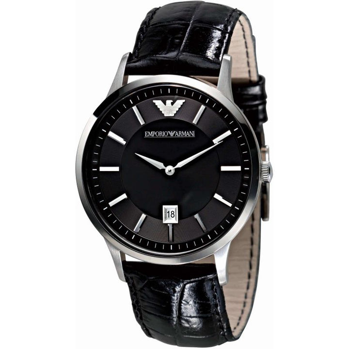 Emporio Armani-<BR>Renato Black Leather<BR/>(AR2411)