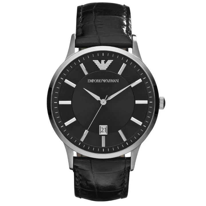 Emporio Armani-<BR>Renato Black Leather<BR/>(AR2411)