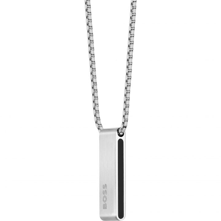 Boss-<BR>Sarkis Steel Logo Tag Chain<BR/>(1580361)