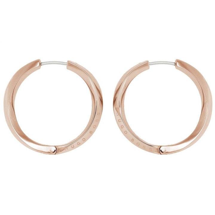 Boss-<BR>Signature Rose Hoop Earrings<BR/>(1580163)