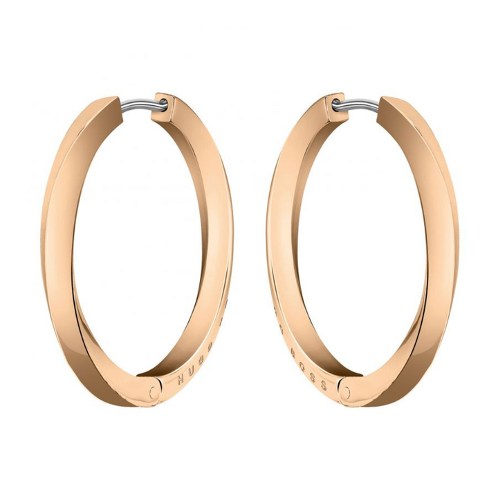 Boss Signature Rose Hoop Earrings