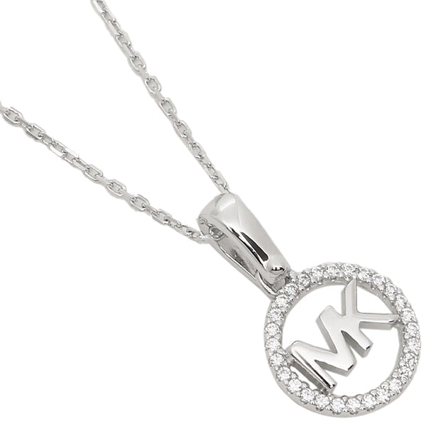 Michael Kors Jewellery-<BR>Sterling Silver MK Logo Necklace<BR/>(MKC1108AN040)