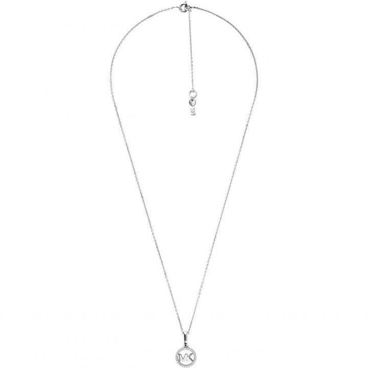 Michael Kors Jewellery-<BR>Sterling Silver MK Logo Necklace<BR/>(MKC1108AN040)