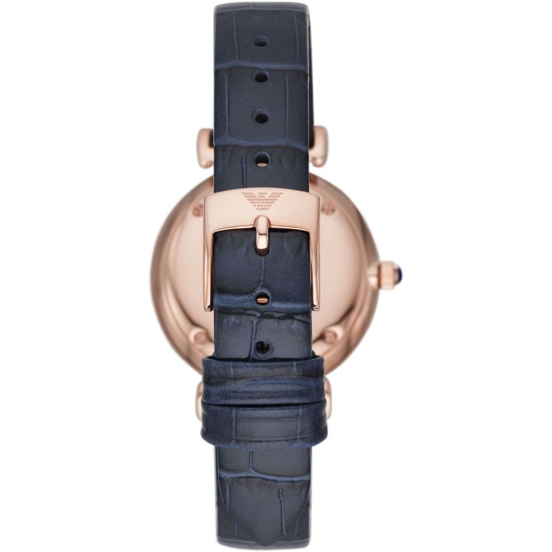 Emporio Armani-<BR>Two Hand Blue Leather<BR/>(AR11424)