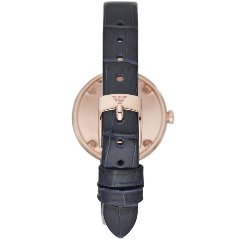 Emporio Armani-<BR>Two Hand Blue Leather<BR/>(AR11434)