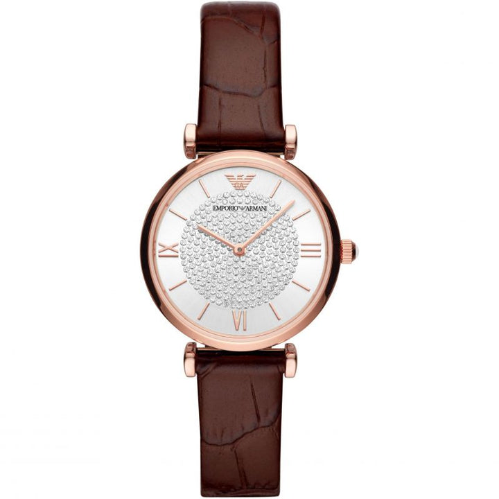 Emporio Armani-<BR>Two-Hand Brown leather<BR/>(AR11269)