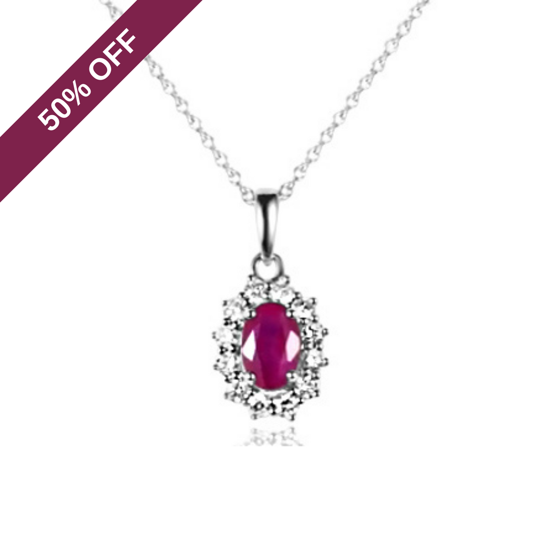 Classic Ruby & Diamond Pendant <br/><br/>RRP £800-Design Centre Jewellery