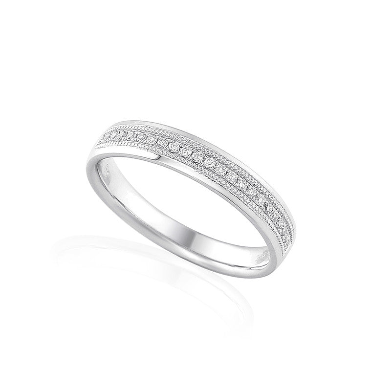 DIAMOND SET WEDDING OR ETERNITY RING-Plain Wedding Band-Design Centre Jewellery
