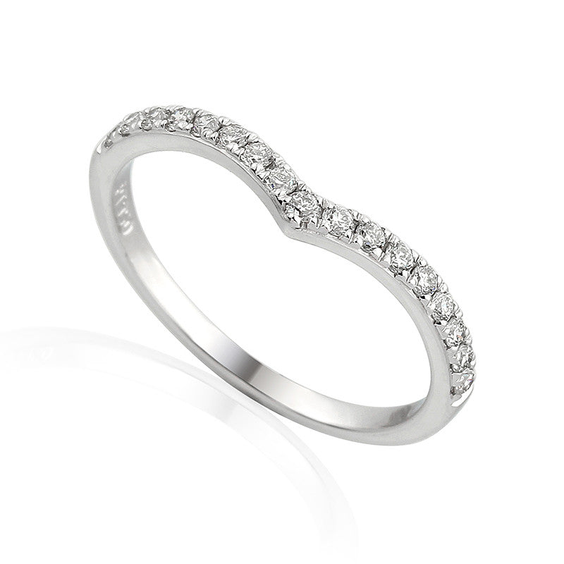 DIAMOND SET WISHBONE RING-Plain Wedding Band-Design Centre Jewellery