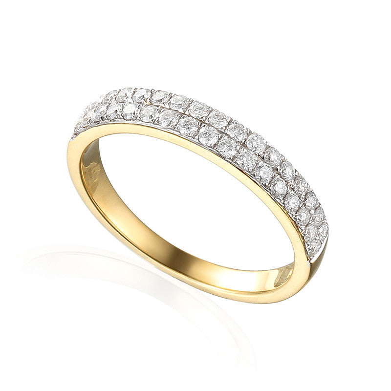 DOUBLE ROW DIAMOND SET ETERNITY OR WEDDING RING-Plain Wedding Band-Design Centre Jewellery