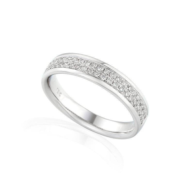 DOUBLE ROW DIAMOND SET ETERNITY OR WEDDING RING-Plain Wedding Band-Design Centre Jewellery