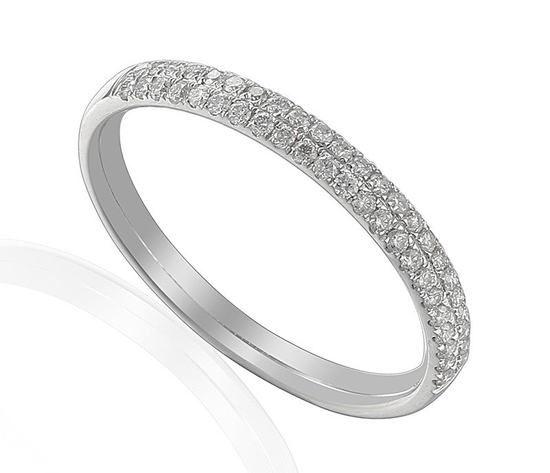 DOUBLE ROW PAVE SET DIAMOND RING-Plain Wedding Band-Design Centre Jewellery