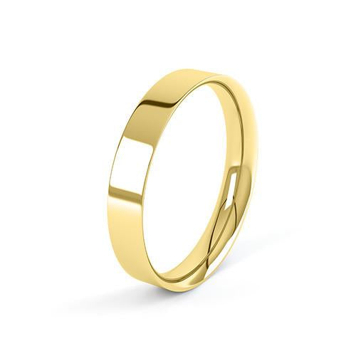 Flat Court Profile Wedding Band - R Finger Size, palladium Metal, 4 Width-Design Centre Jewellery