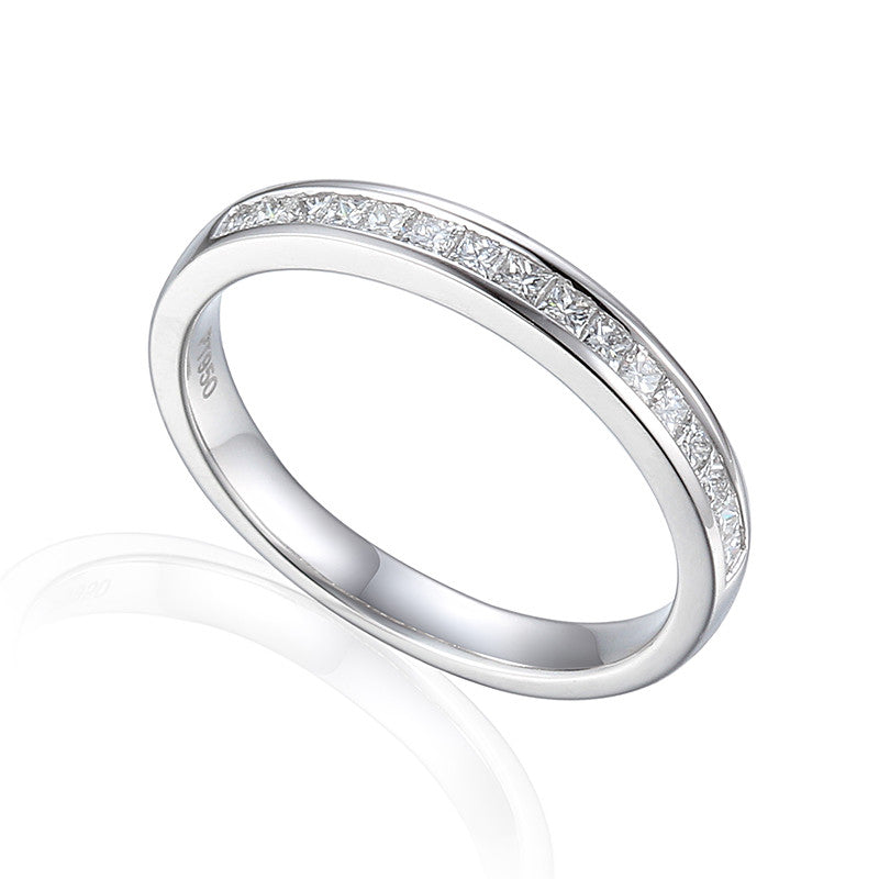 NARROW PRINCESS CUT CHANNEL SET ETERNITY OR WEDDING RING-Plain Wedding Band-Design Centre Jewellery