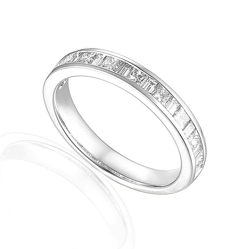 PRINCESS AND BAGUETTE DIAMOND ETERNITY OR WEDDING RING-Plain Wedding Band-Design Centre Jewellery