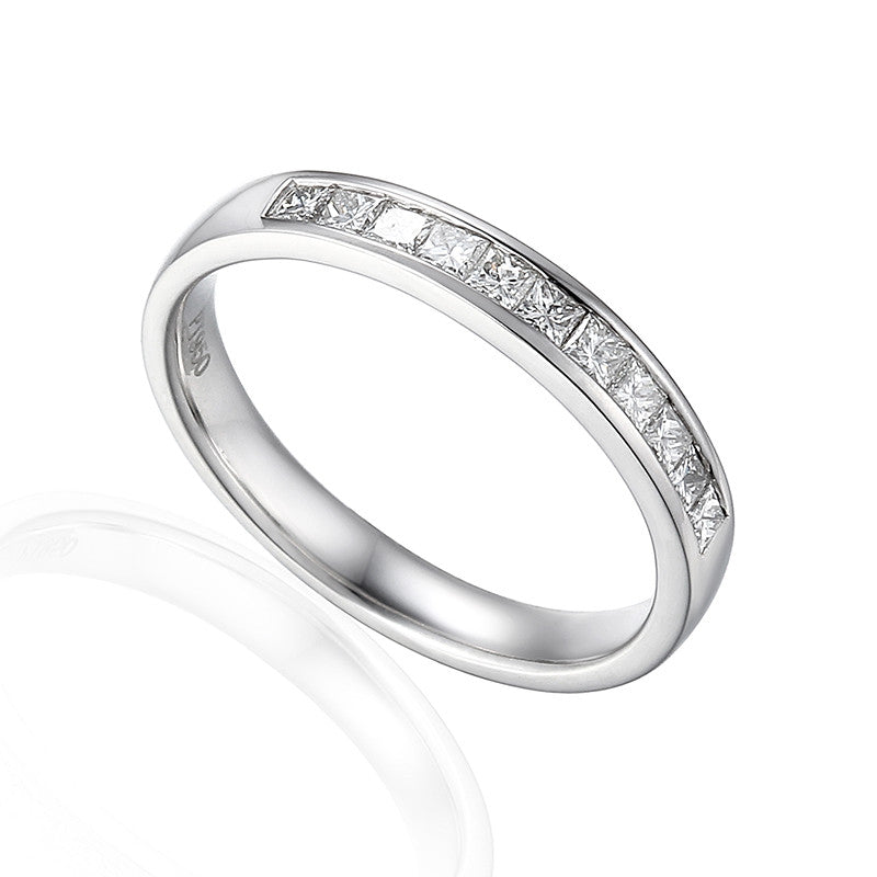 PRINCESS CUT DIAMOND WEDDING OR ETERNITY RING-Plain Wedding Band-Design Centre Jewellery