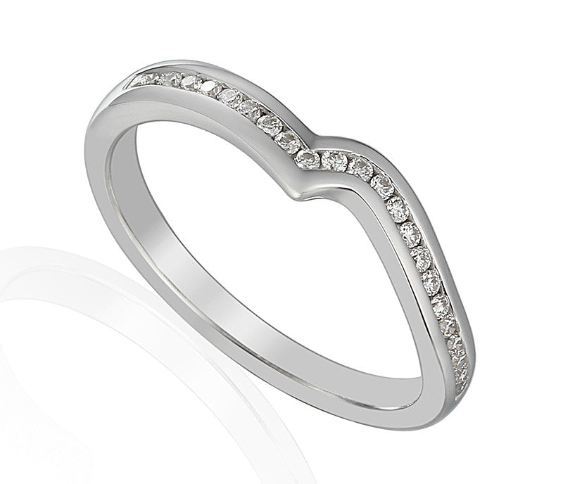 SHAPED DIAMOND SET WEDDING BAND-Plain Wedding Band-Design Centre Jewellery