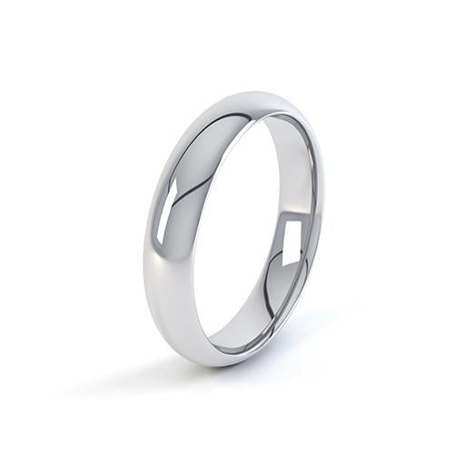 Slight Court Profile Wedding Band - G Finger Size, palladium Metal, 4 Width-Design Centre Jewellery